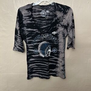 affliction american customs t shirt‎ Black With Graphic Womens Large